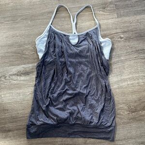 Lululemon Athletica Charcoal and Light Gray Tank Top